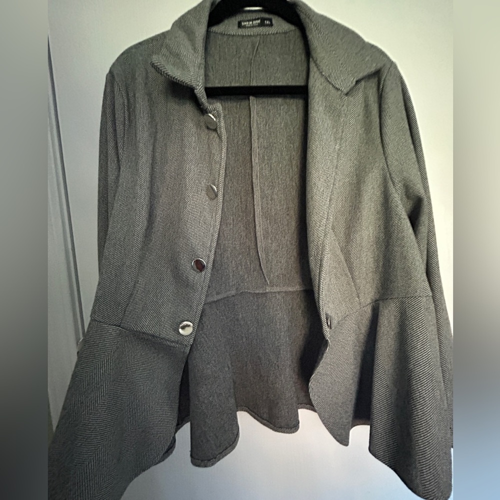 Ladies, gray swing blazer